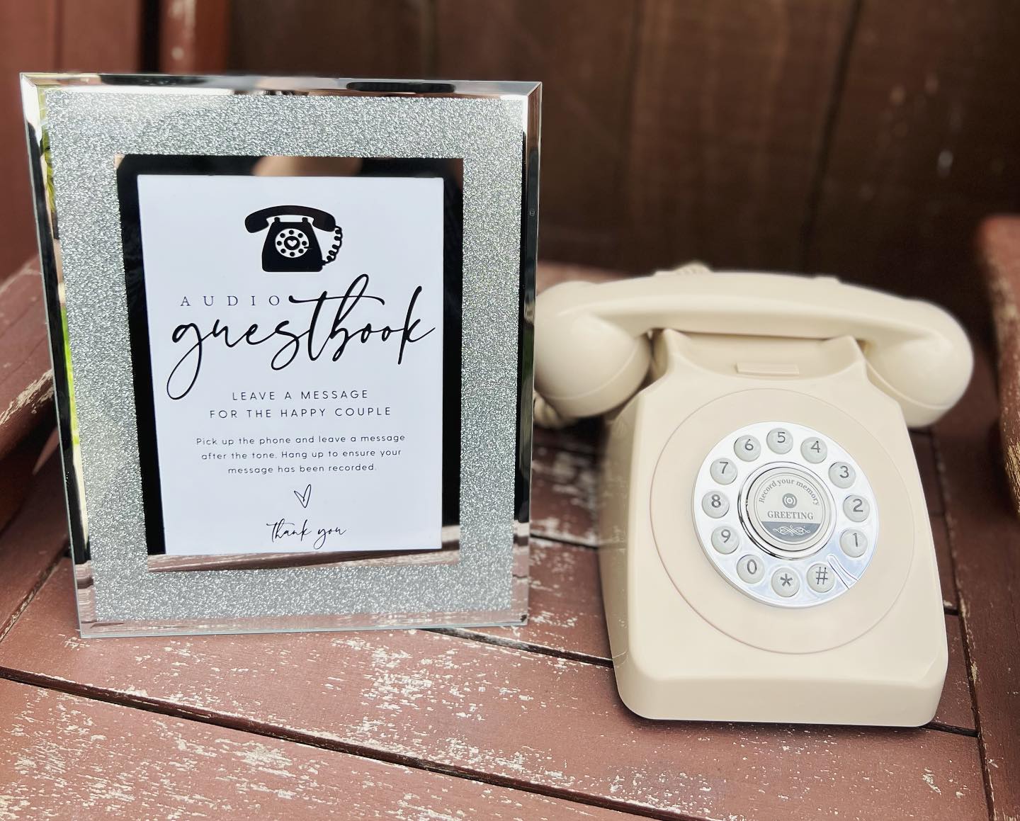 Audio Guest Book Telephone and Sign